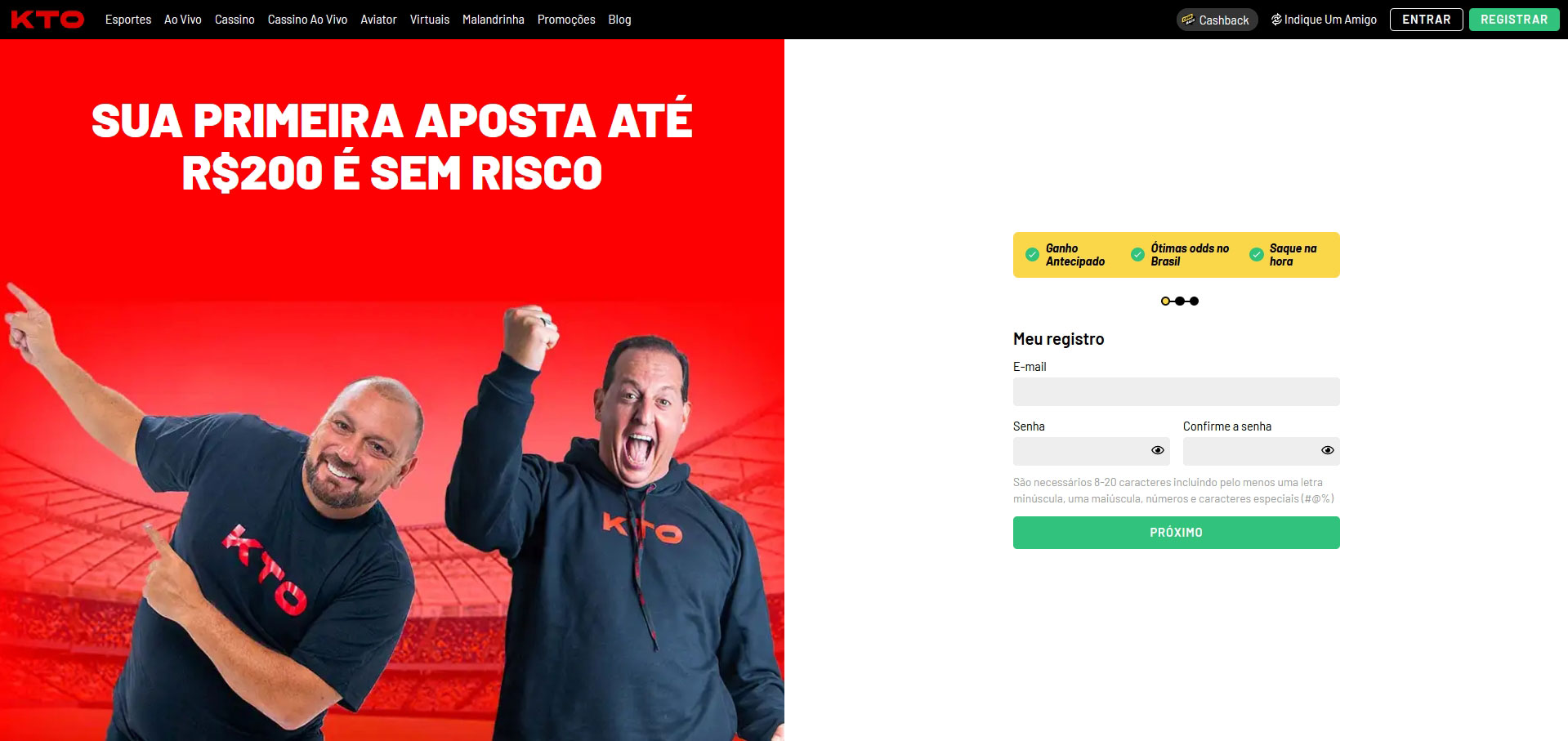 Registrar-se no cassino online KTO