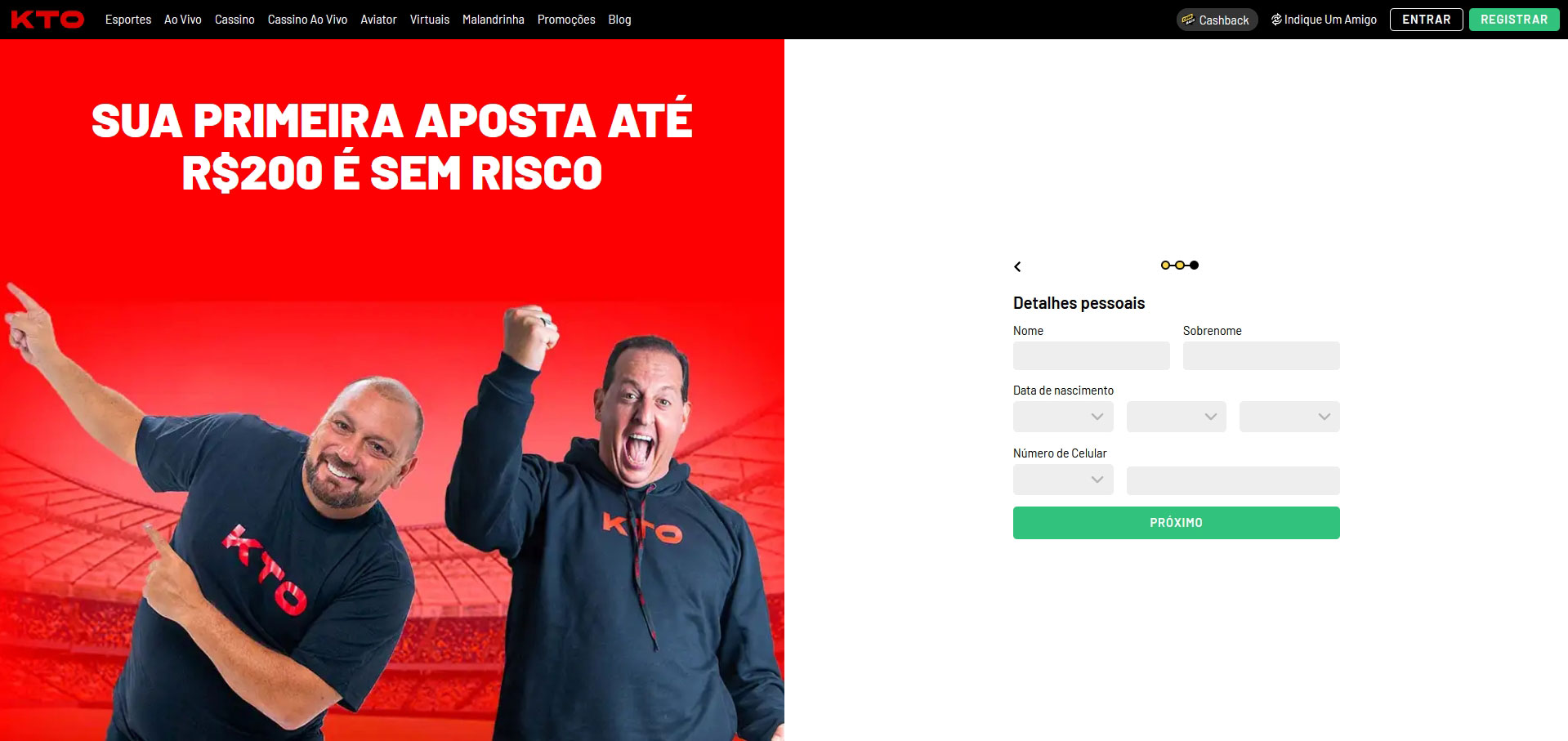 Registrar-se no cassino online KTO