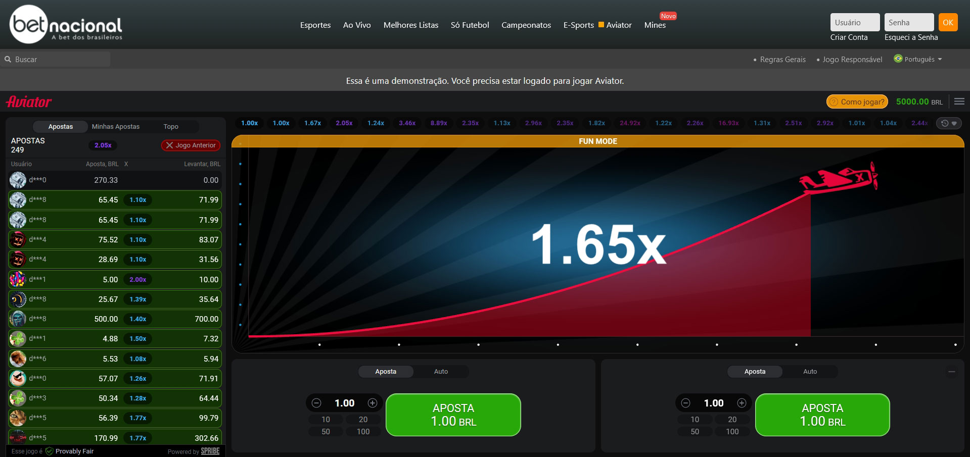 Como jogar a versão demo do jogo Aviator de graça